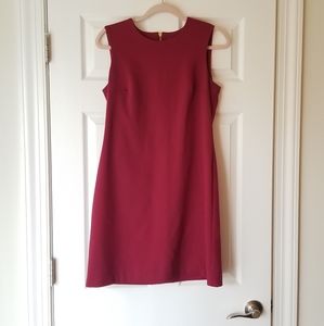 Calvin Klein Dress Sheath 6 Cranberry Sleeveless